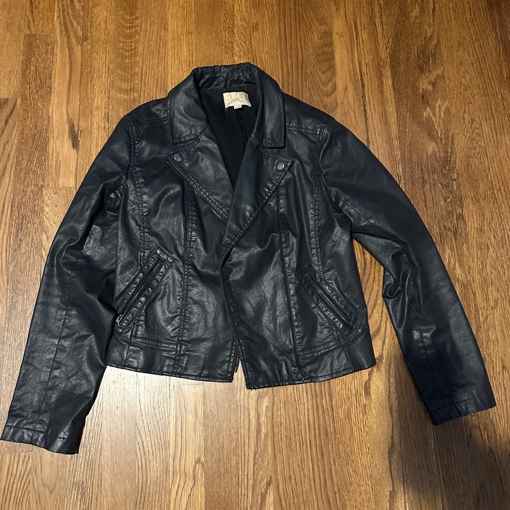 Loft Black Women's Faux Leather Moto Jacket - size M